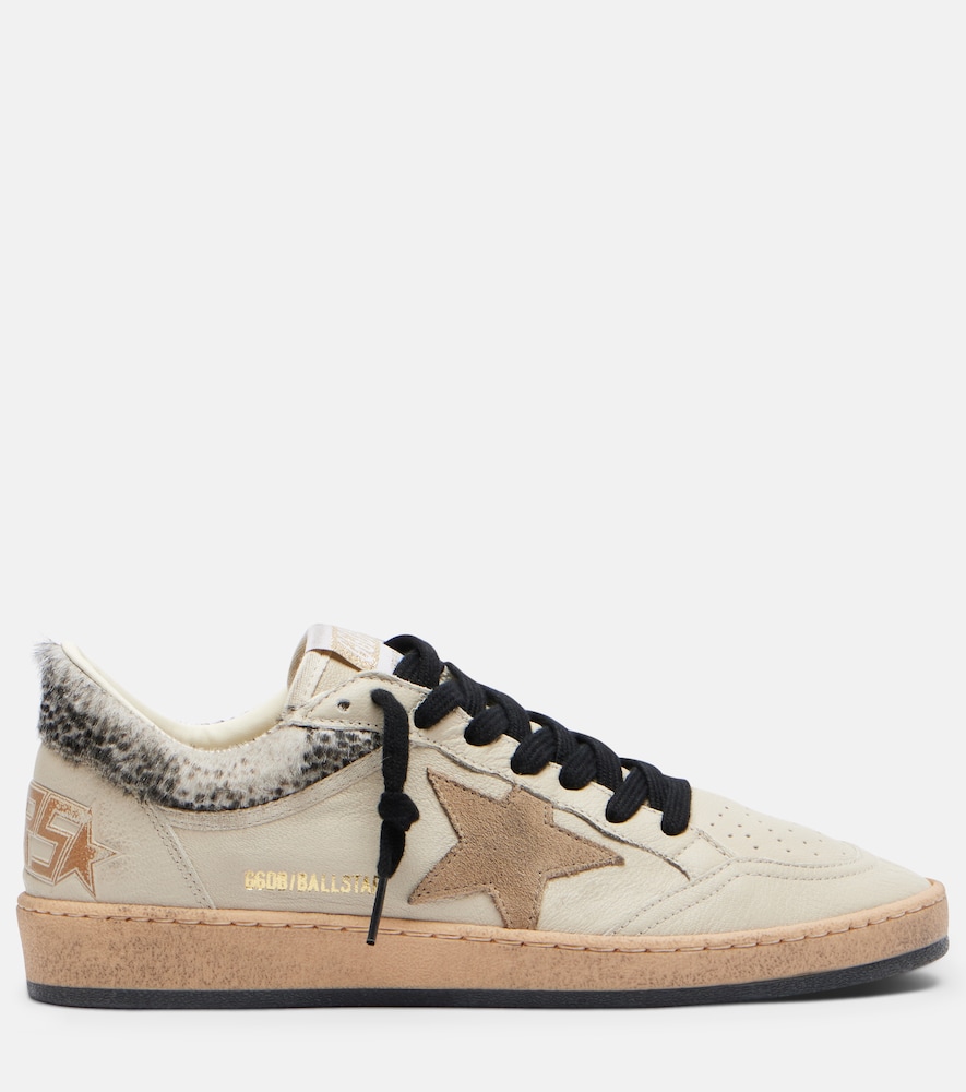  Golden Goose Golden Goose Ball Star Leopard-print Leather Sneakers 