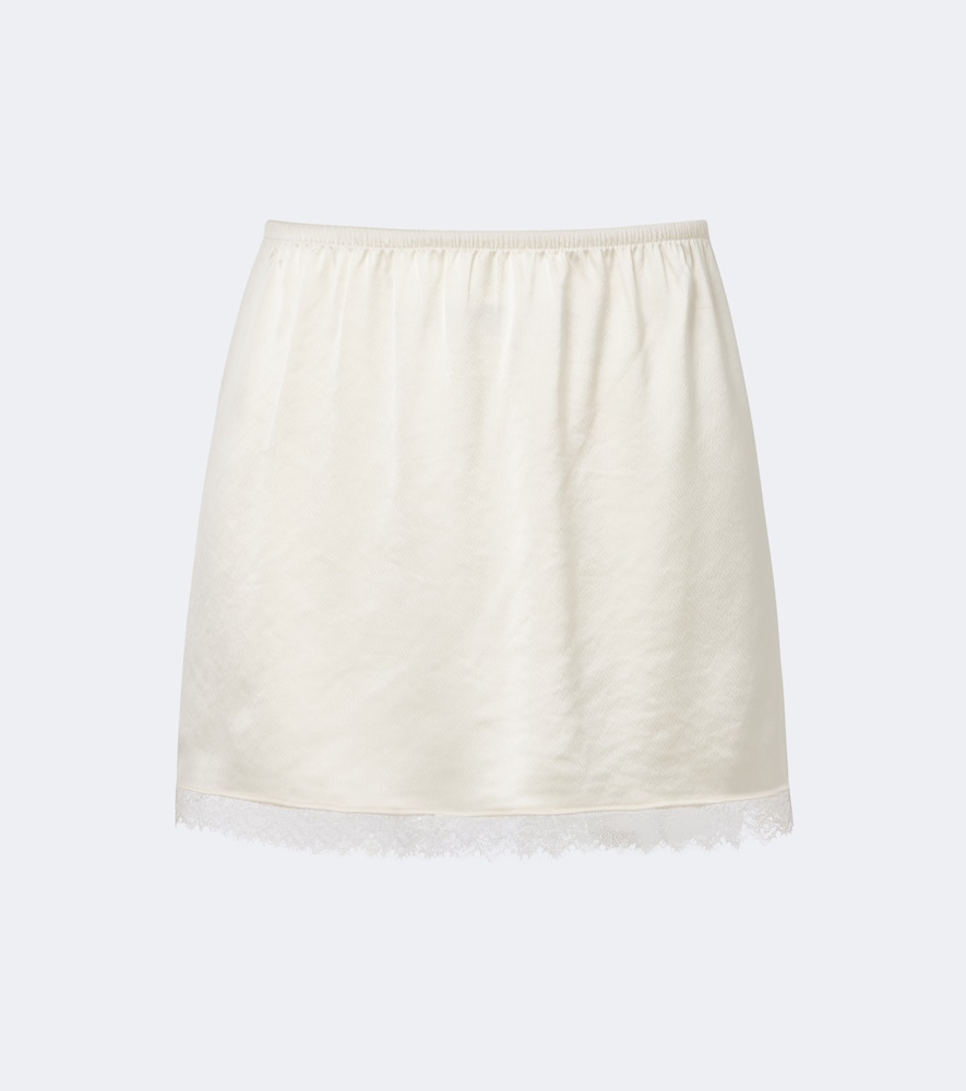 Minirock Barb aus Satin mit Spitze