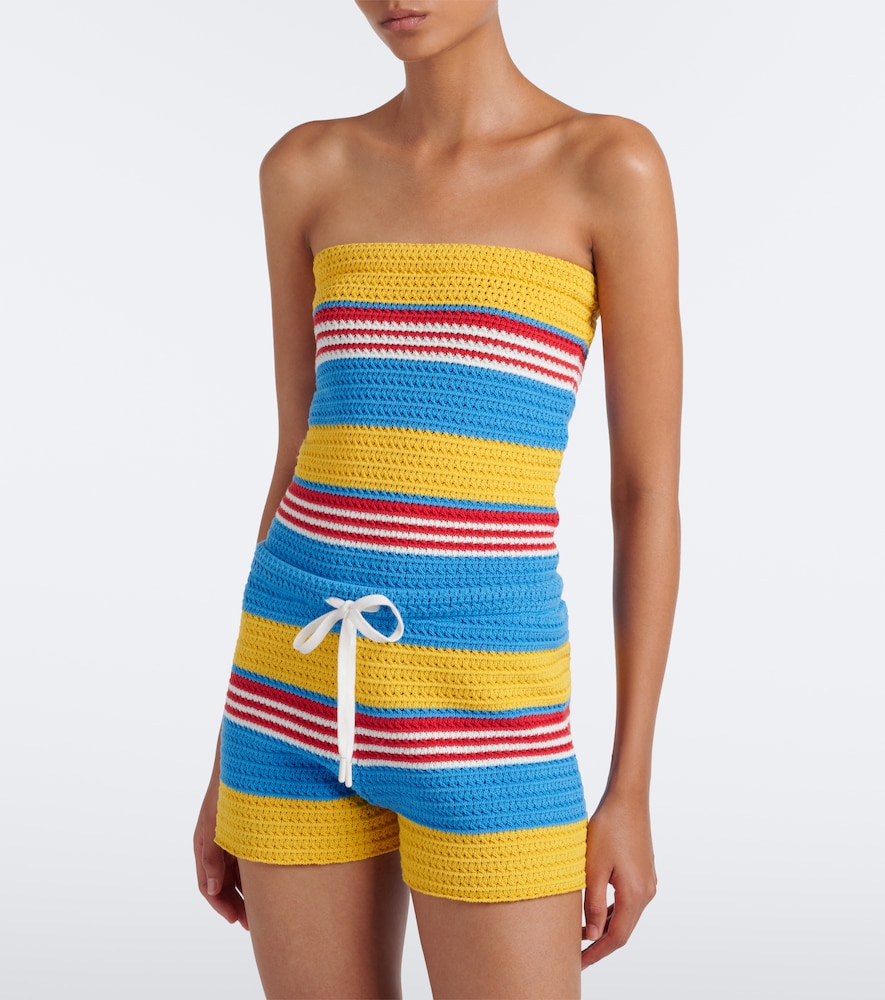 Tammy Striped Cotton Strapless Top