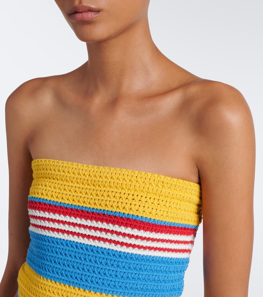 Tammy Striped Cotton Strapless Top