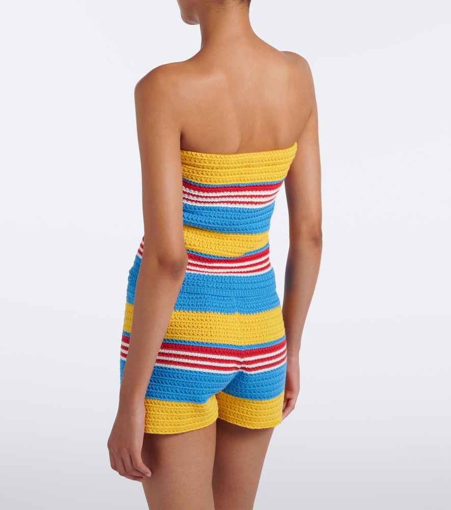 Tammy Striped Cotton Strapless Top