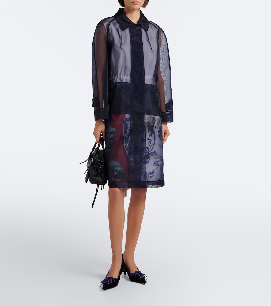 Prada Semi-sheer Coat In Blue