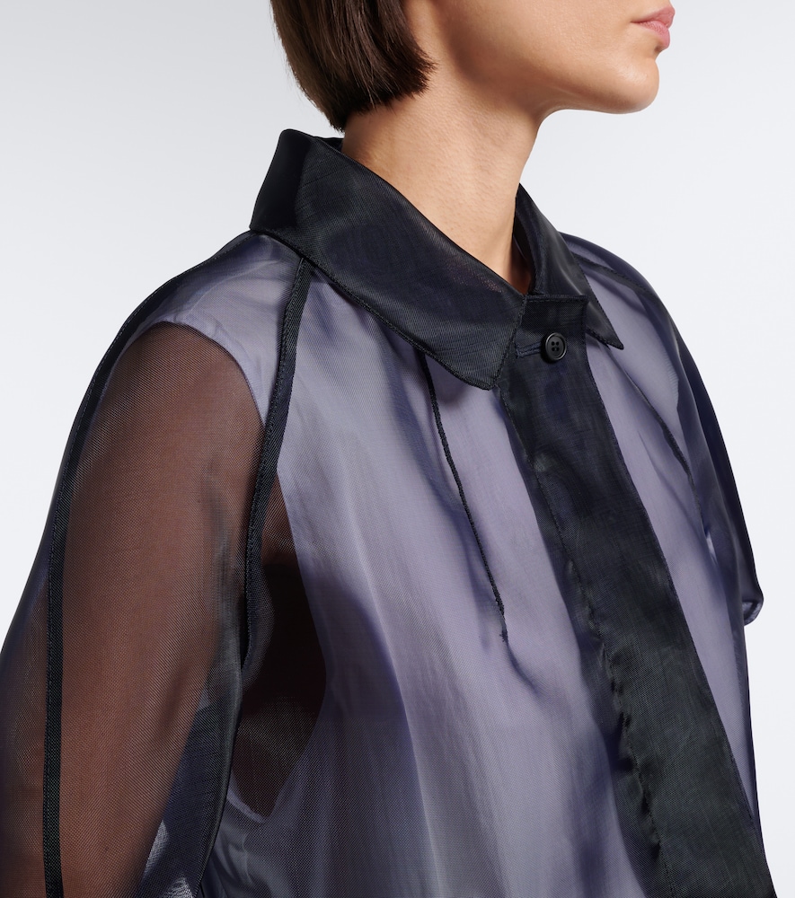 Prada Semi-sheer Coat In Blue