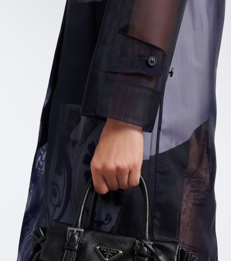 Prada Semi-sheer Coat In Blue