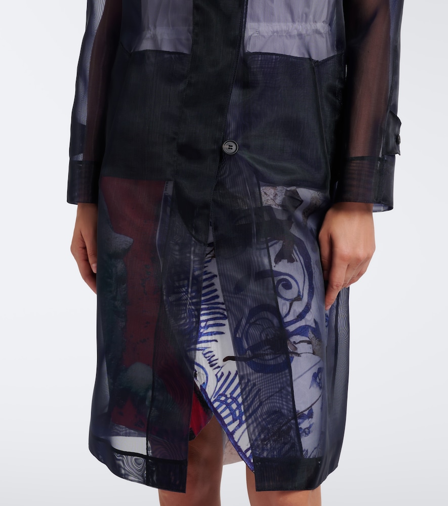 Prada Semi-sheer Coat In Blue