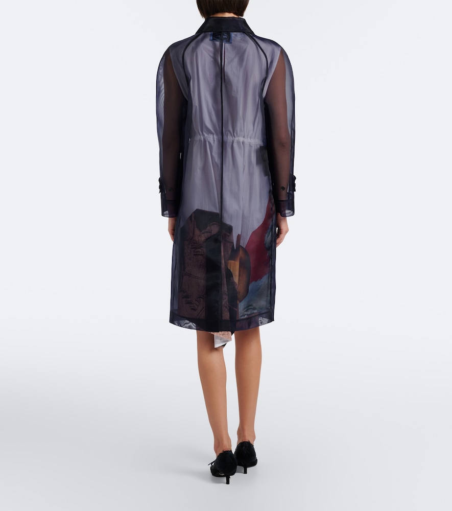 Prada Semi-sheer Coat In Blue