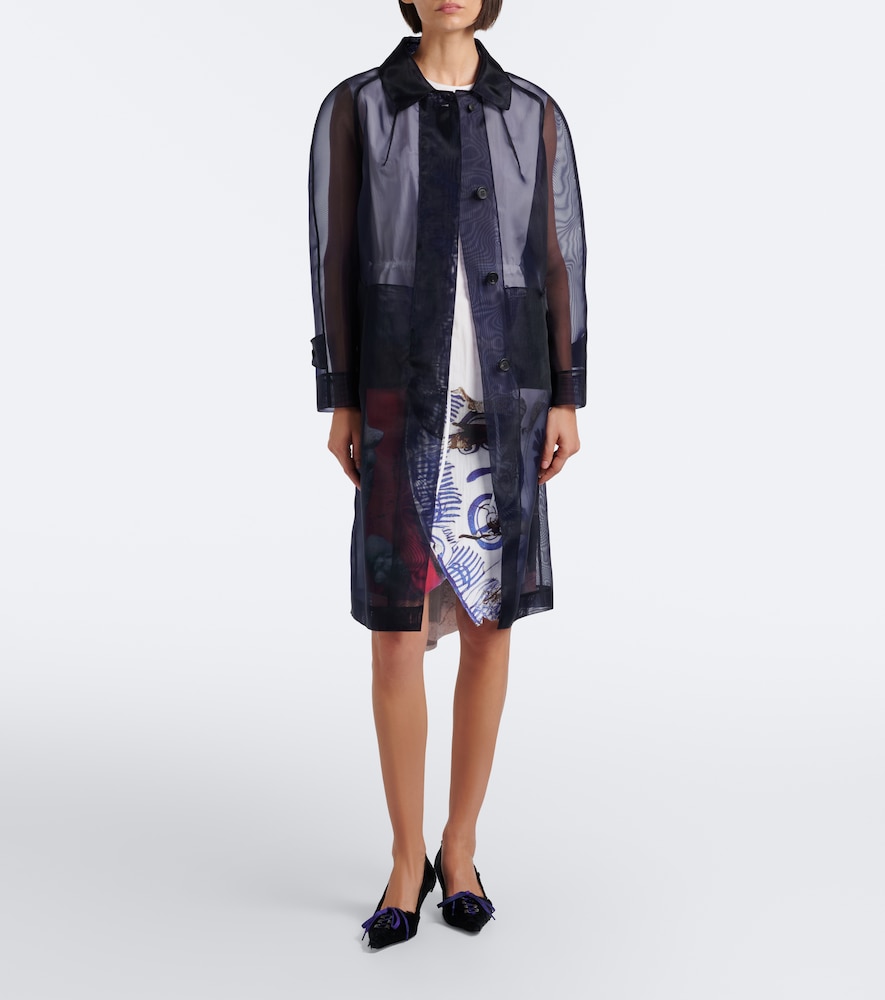 Prada Semi-sheer Coat In Blue