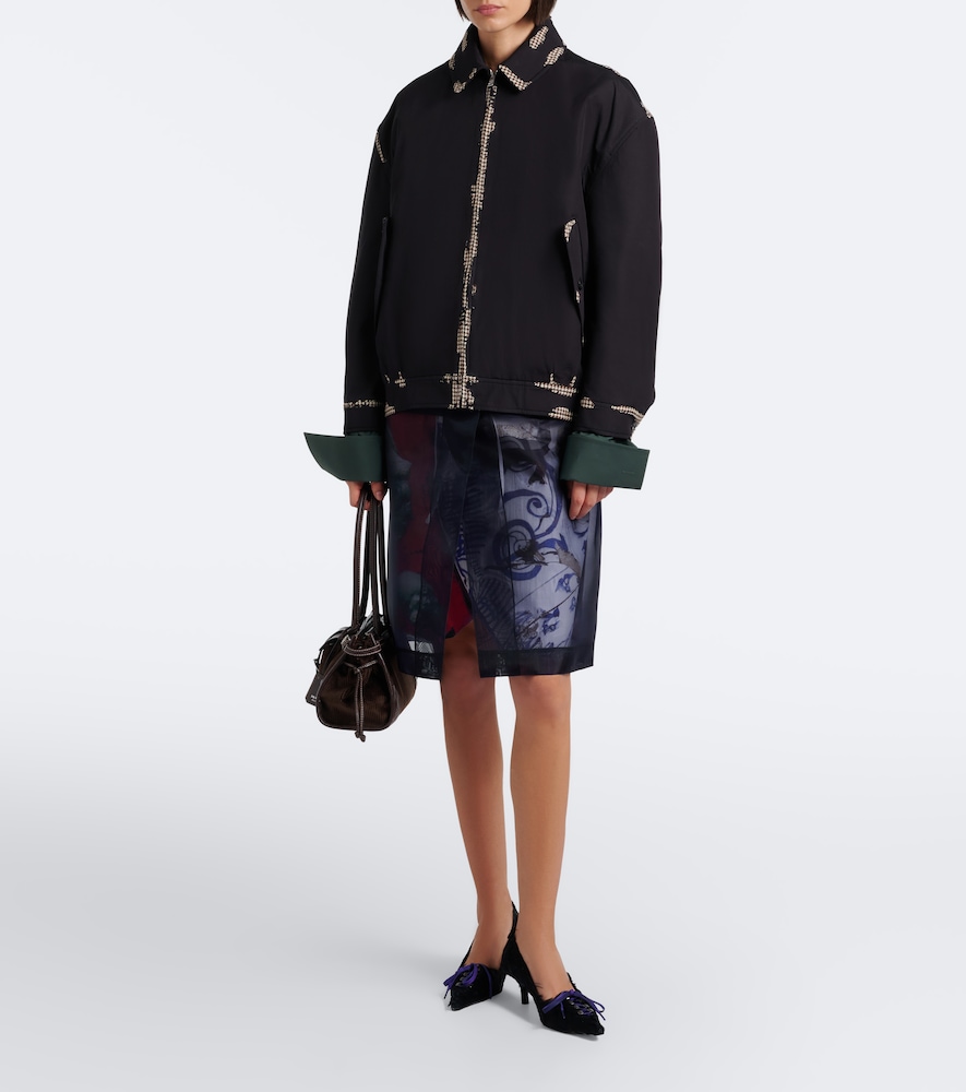 Prada Semi-sheer Coat In Blue