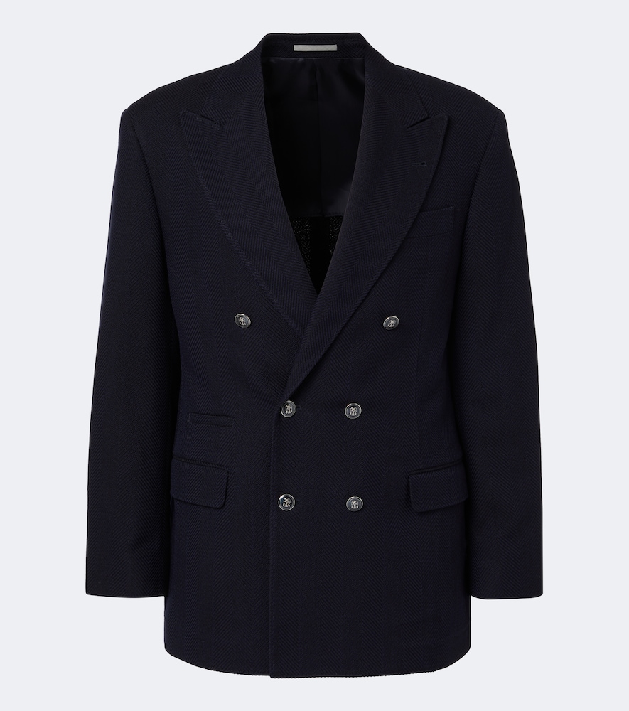 Blazer aus einem Woll- und Baumwollgemisch