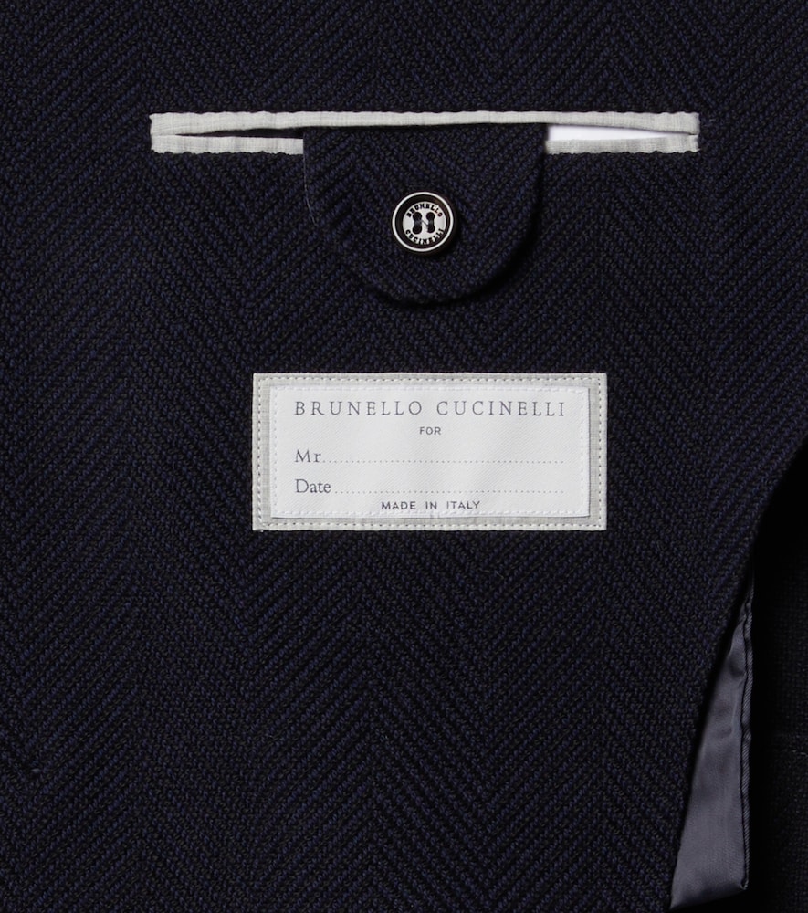 Herringbone Wool And Cotton Blazer