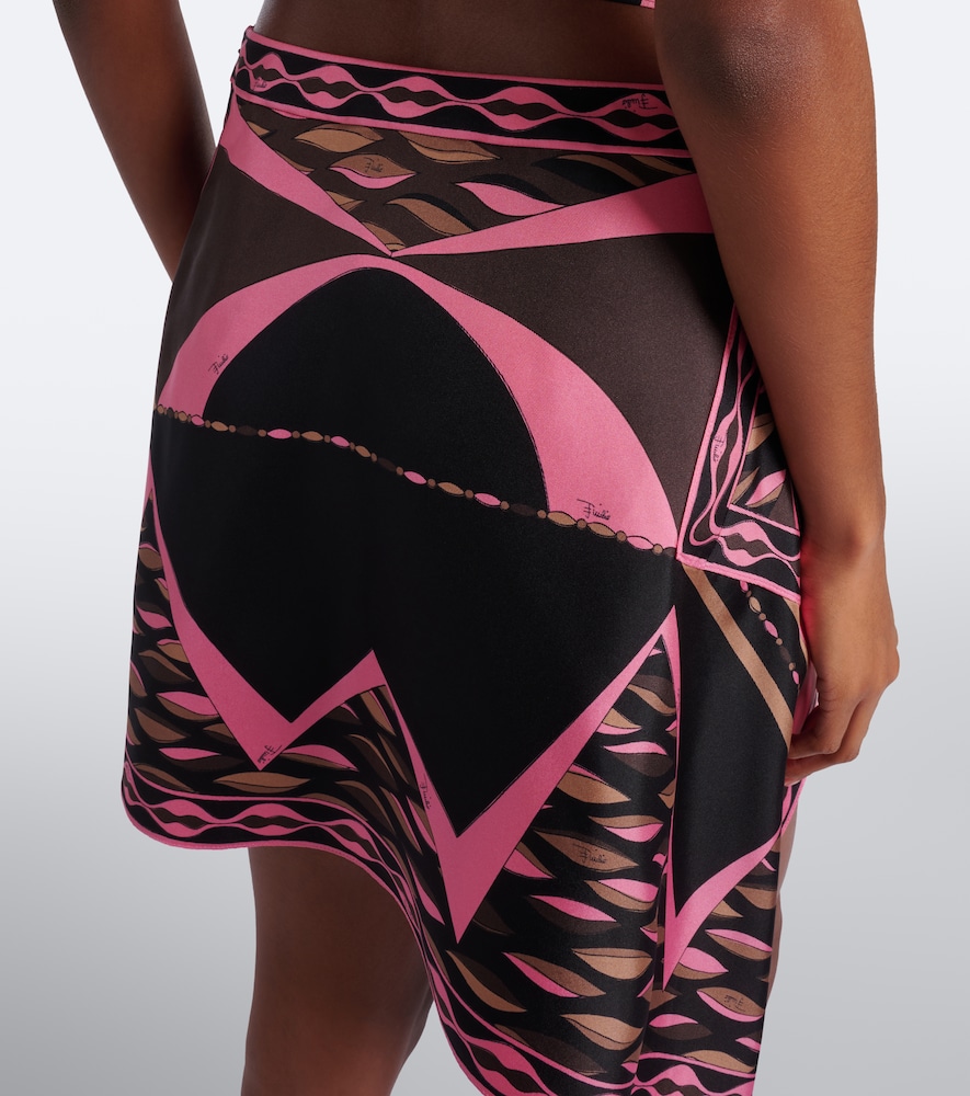 Pucci Dune Asymmetric Silk Twill Miniskirt