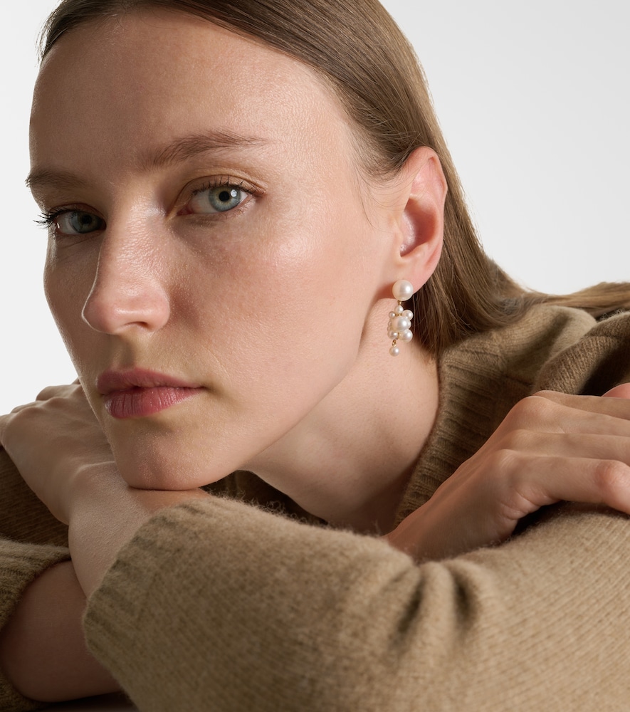 Sophie Bille Brahe Botticelli 14kt gold earrings with pearls