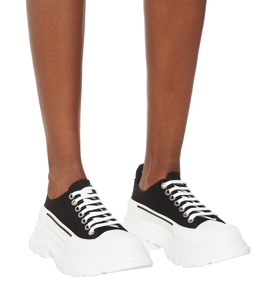  Mcqueen Mcqueen Tread Slick Canvas Platform Sneakers 