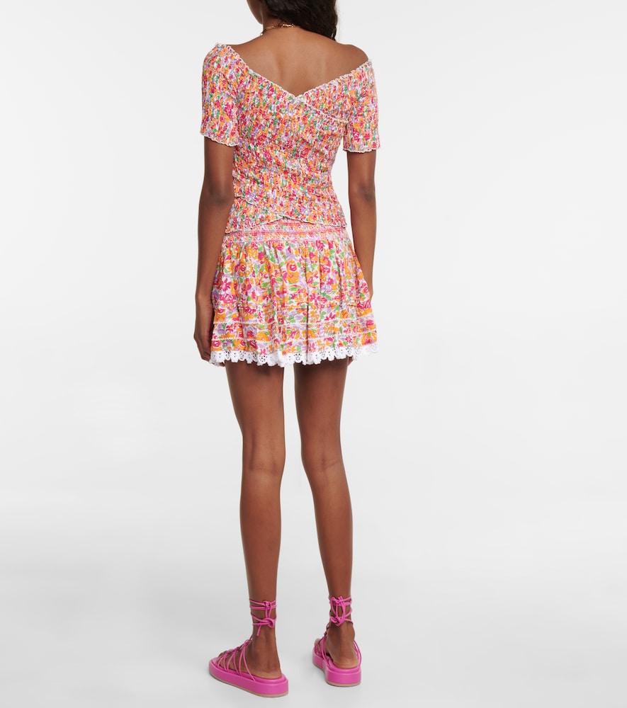  Poupette St Barth Poupette St Barth Floral Off-shoulder Crop Top 