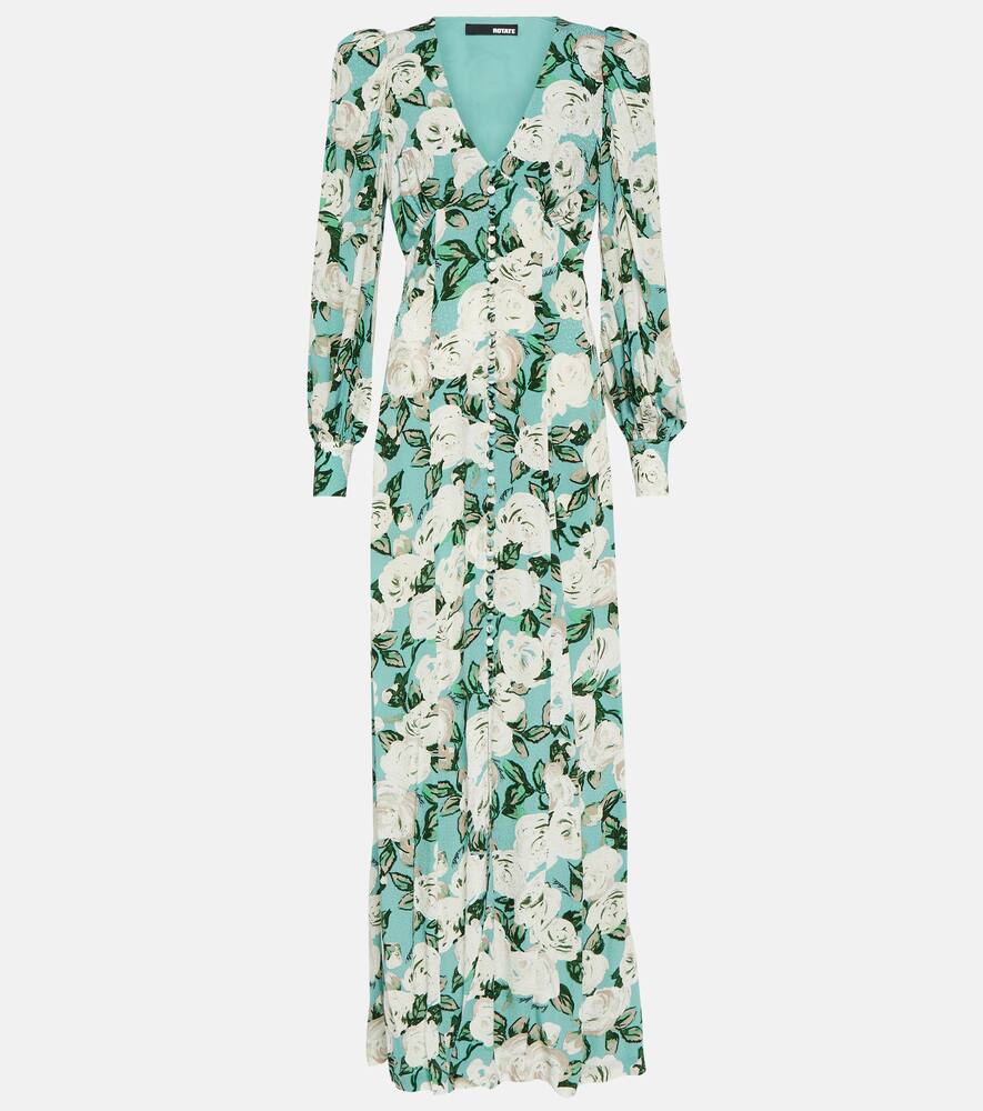 Rotate Floral pleated maxi dress