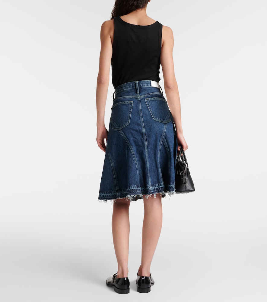  Re/done Re/done Pleated Denim Midi Skirt 