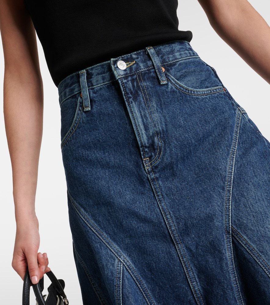  Re/done Re/done Pleated Denim Midi Skirt 