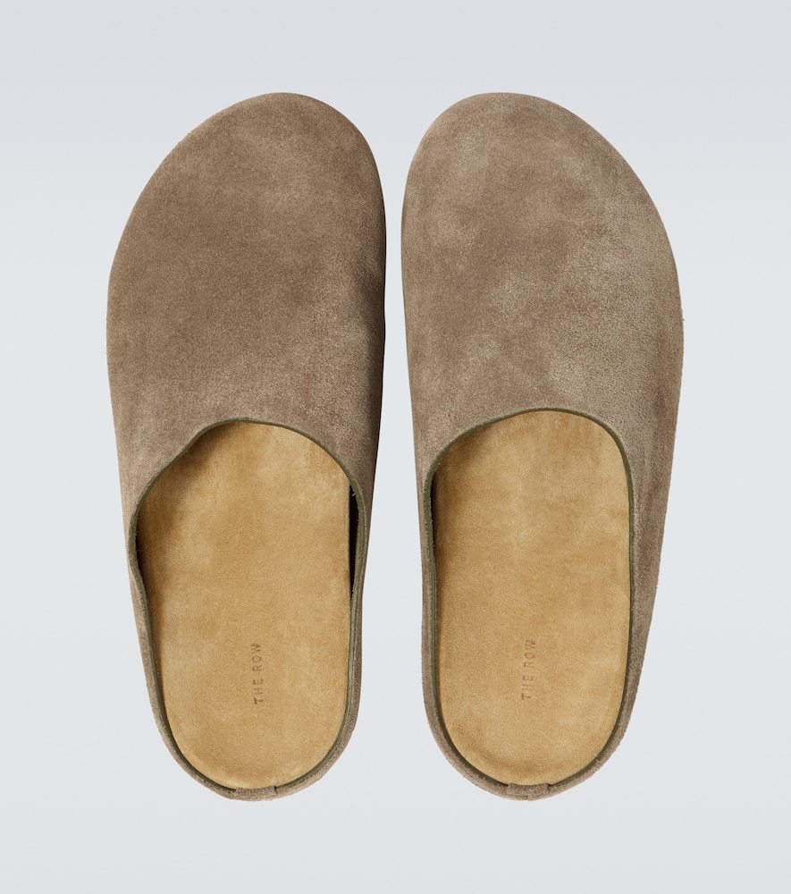 Shop The Row Hugo Suede Clogs In Ash