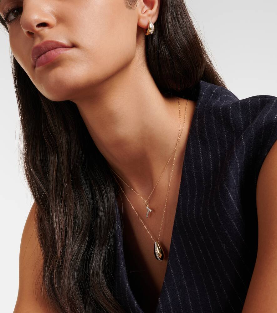 Stone And Strand Pistachio 14kt Gold Necklace With Diamonds In Gold