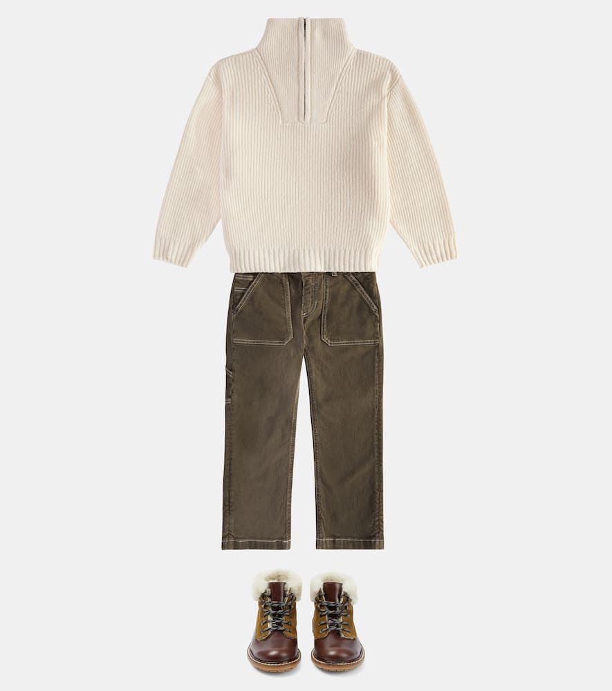 Bonpoint Gael Wide-leg Jeans In Green