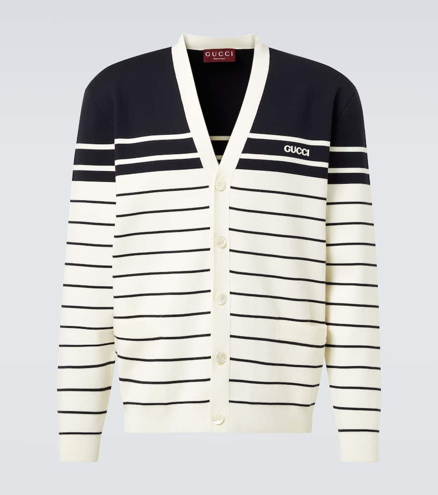 Striped cotton cardigan