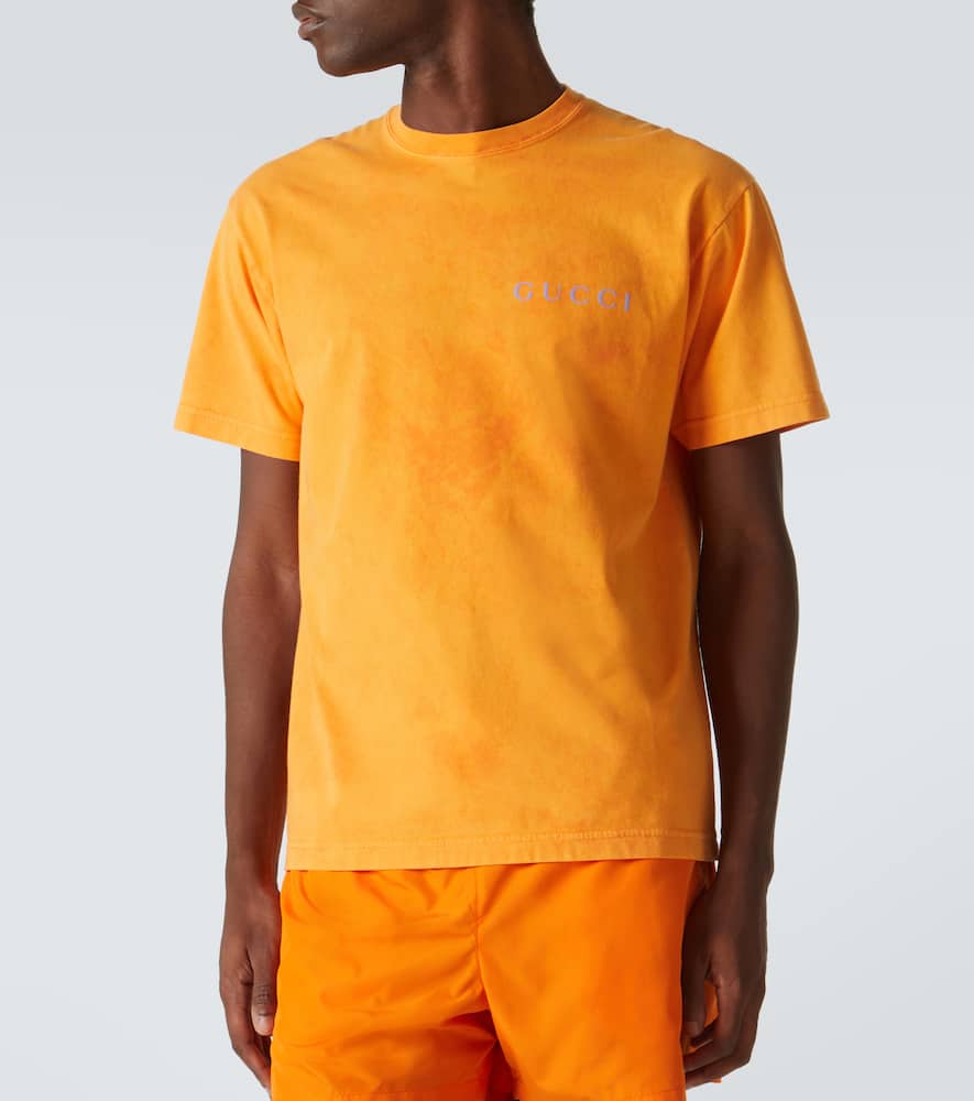 Tシャツ・カットソー GUCCI WASHED ORANGE COTTON T-SHIRT WITH LOGO Gucci Washed Orange Cotton T-shirt With Logo Men | ModeSens