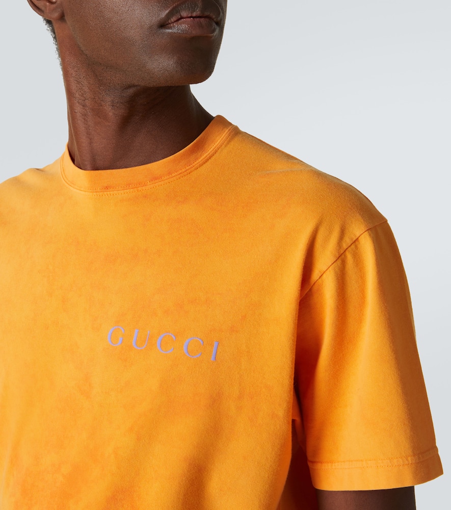 Tシャツ・カットソー GUCCI WASHED ORANGE COTTON T-SHIRT WITH LOGO Gucci Washed Orange Cotton T-shirt With Logo Men | ModeSens