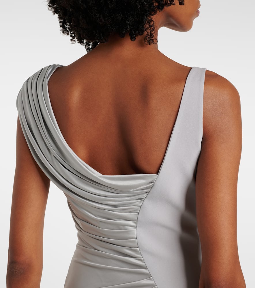 Shop Versace Medusa '95 Draped Gown In Silver