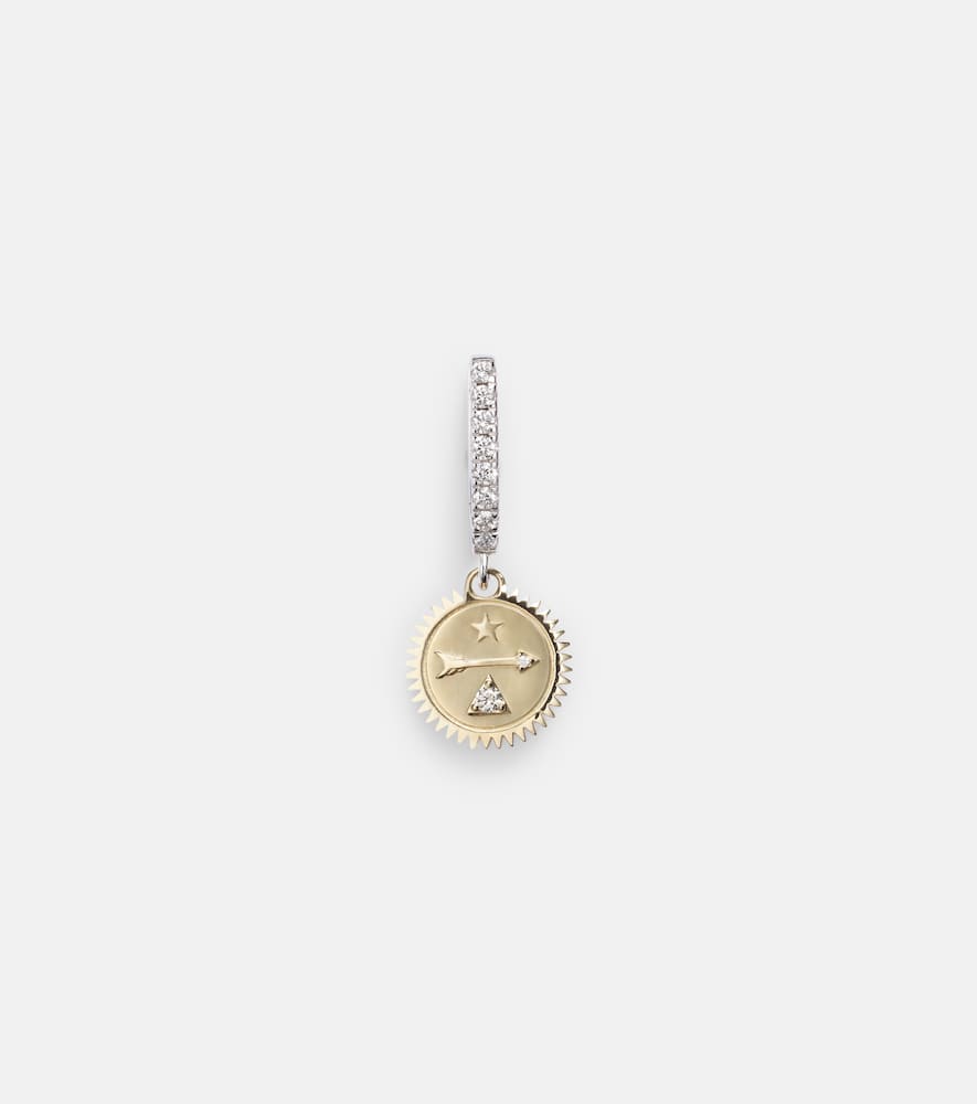 Dream Mini 18kt yellow and white gold single earring with diamonds