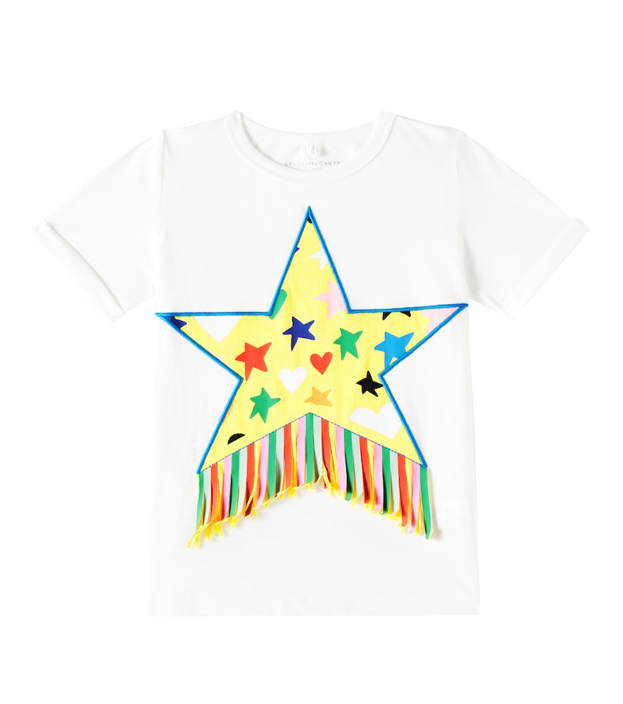 Stella McCartney Kids Fringe-trimmed cotton jersey T-shirt　ステラ マッカートニー キッズ フリンジトリム コットンジャージー T シャツ Stella