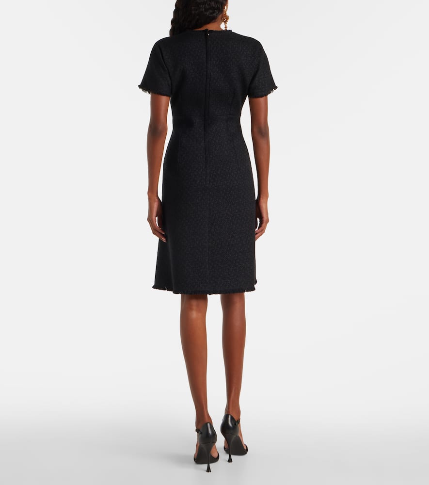 Dolce & Gabbana Midi Black Dress With Dg Detail In Black