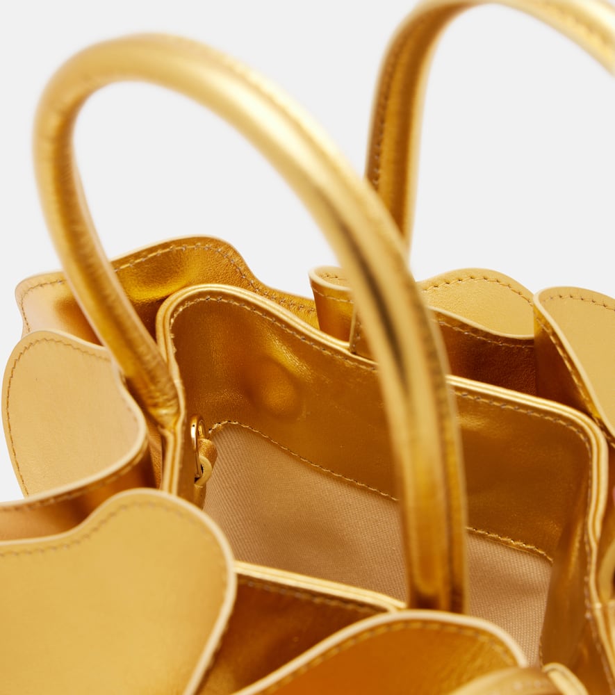 Farm Rio Leather Tote Bag In Gold