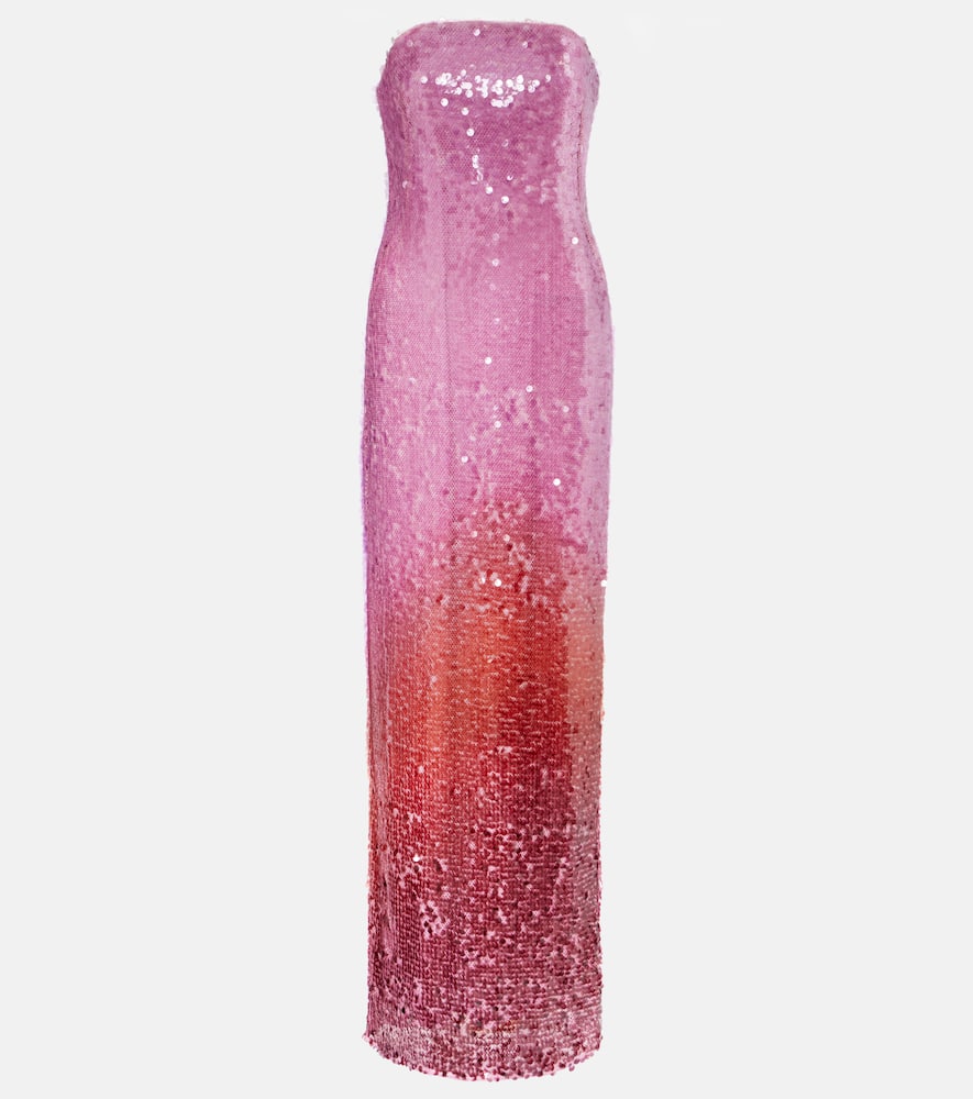 Simkhai Leilani Ombré Sequined Gown In Pink