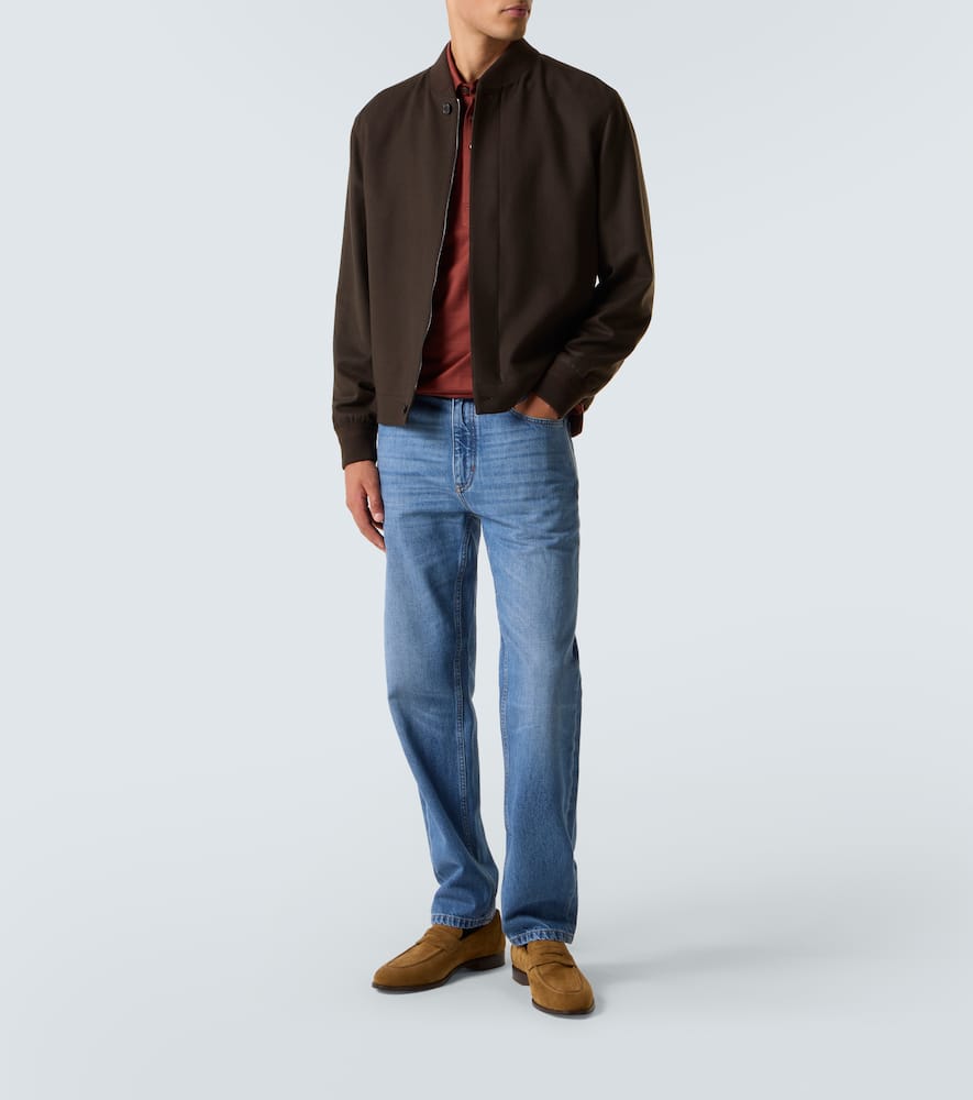 Zegna Oasi Cashmere Elements Bomber Jacket In Brown