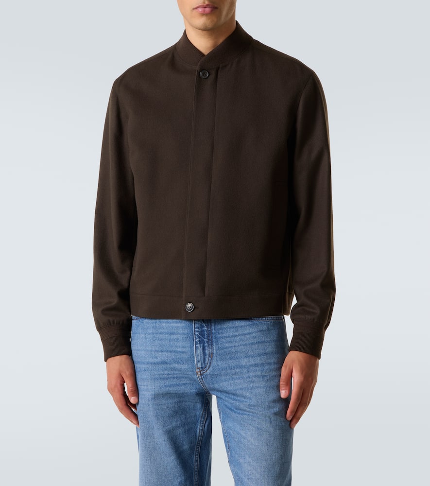 Zegna Oasi Cashmere Elements Bomber Jacket In Brown