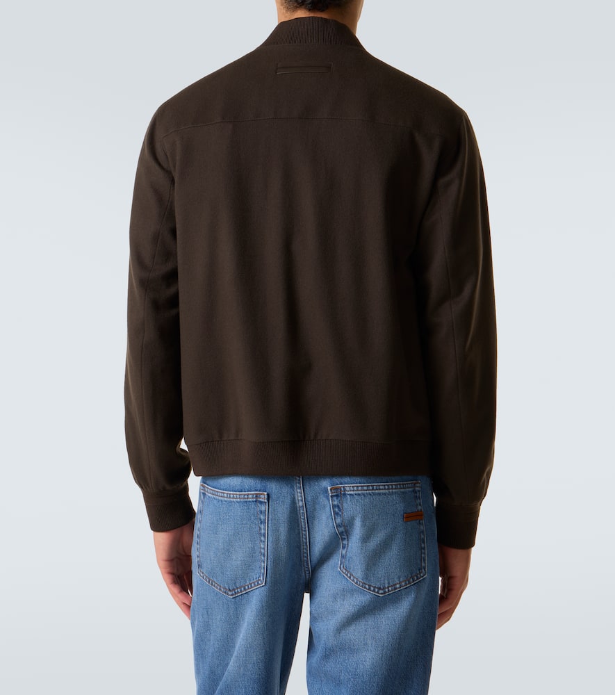 Zegna Oasi Cashmere Elements Bomber Jacket In Brown