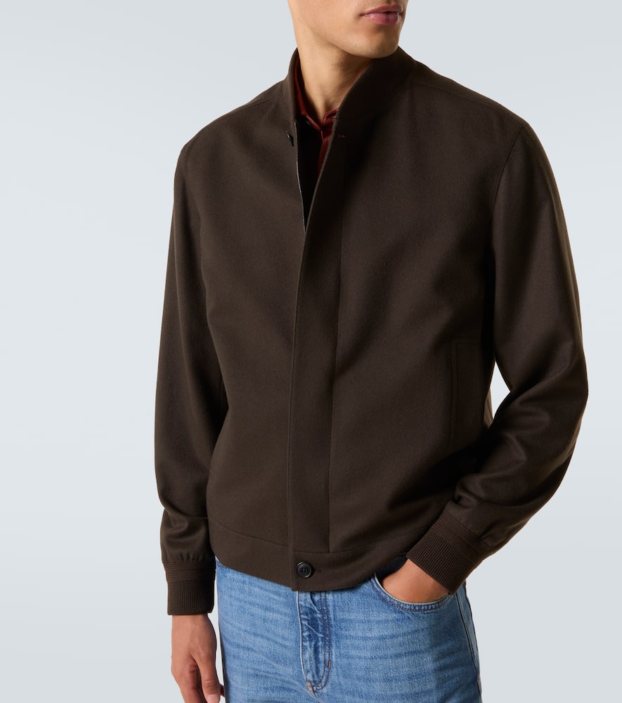 Zegna Oasi Cashmere Elements Bomber Jacket In Brown