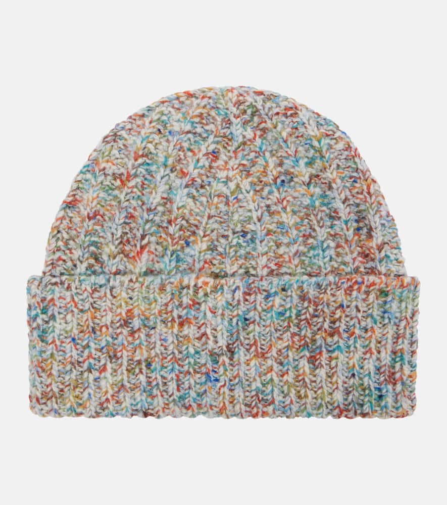 Loewe Logo Wool And Cashmere-blend Beanie In Multi