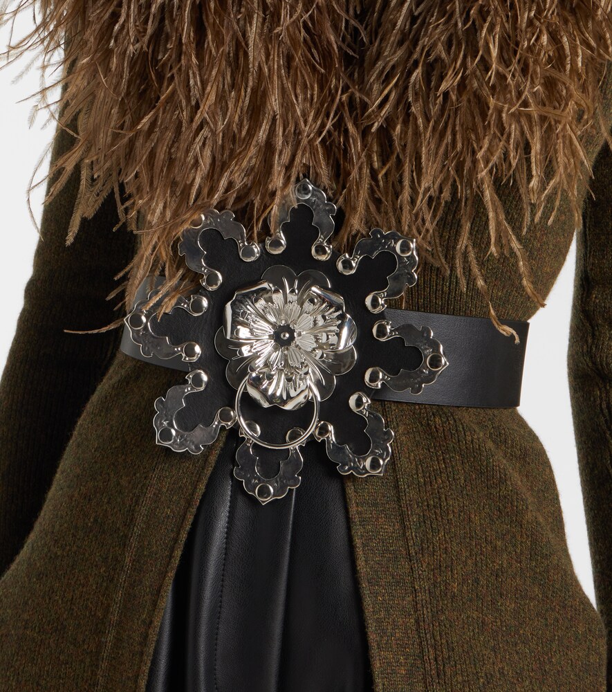  Blumarine Blumarine Floral Leather Belt 