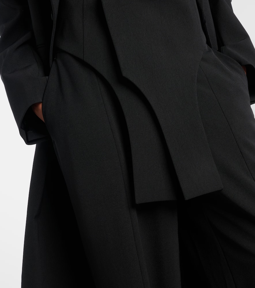 Jean Paul Gaultier Long Length Notch Lapel Coat With Side Pockets In Black