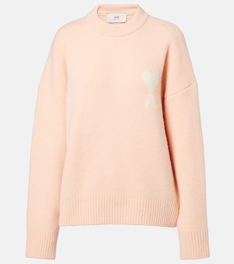 Ami Alexandre Mattiussi Ami De Caur Alpaca And Wool-blend Sweater In Pink