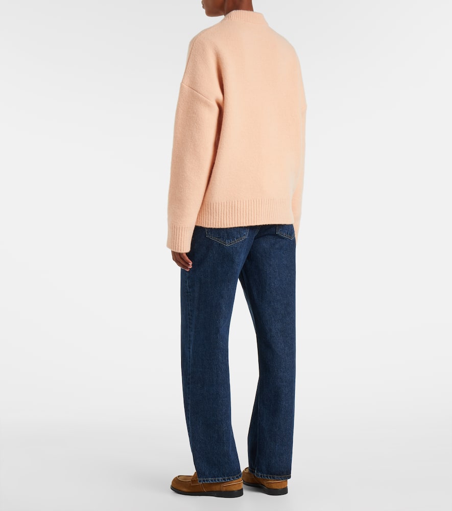 Ami Alexandre Mattiussi Ami De Caur Alpaca And Wool-blend Sweater In Pink