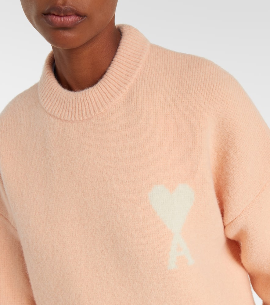 Ami Alexandre Mattiussi Ami De Caur Alpaca And Wool-blend Sweater In Pink