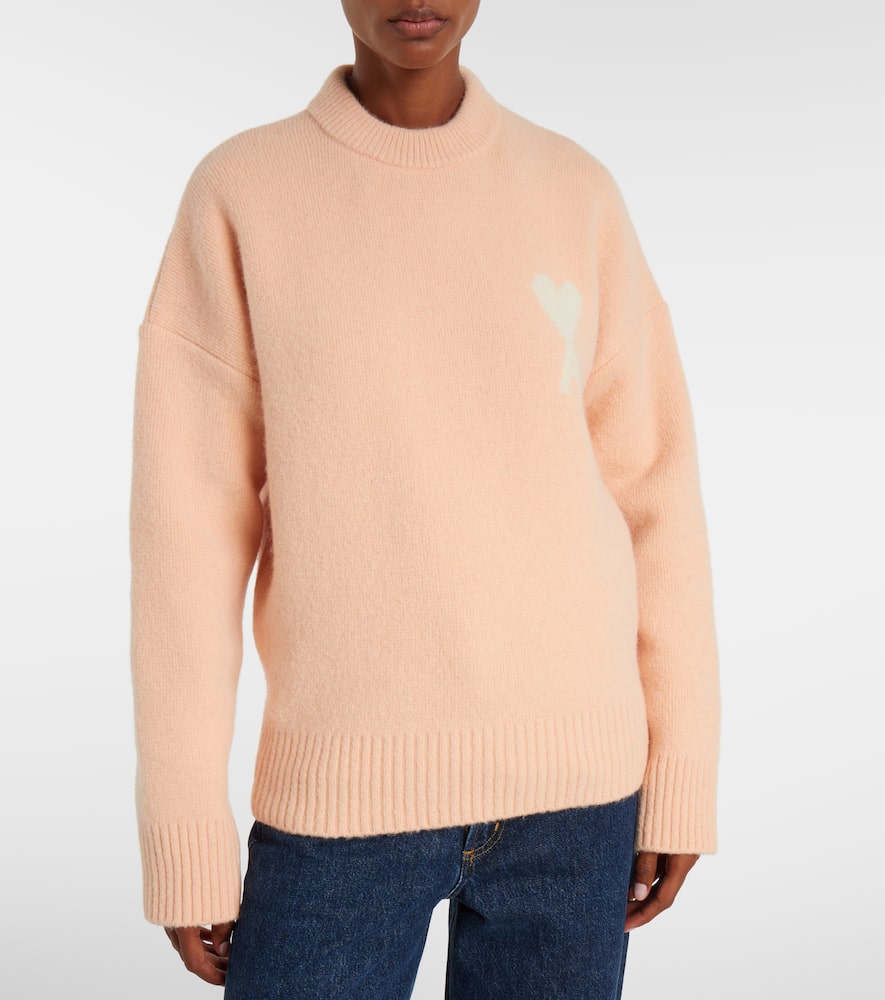 Ami Alexandre Mattiussi Ami De Caur Alpaca And Wool-blend Sweater In Pink