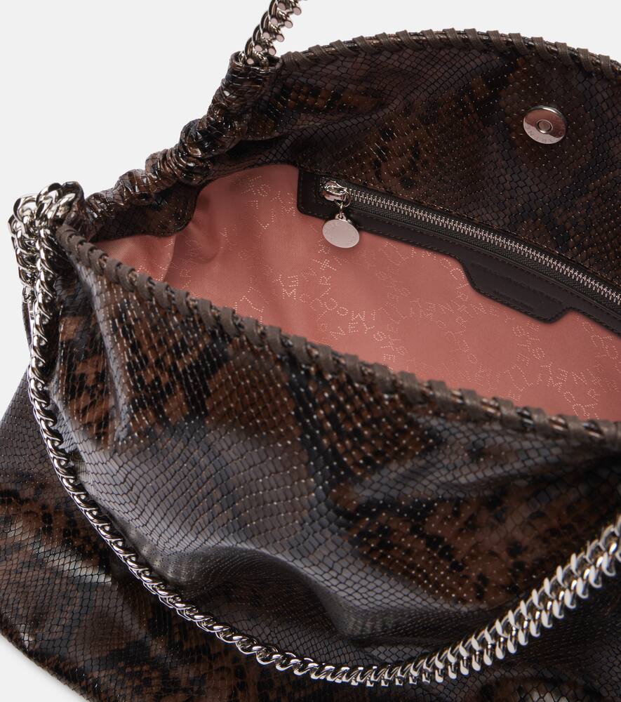 Stella Mccartney Snake-effect Faux Leather Tote Bag In Brown