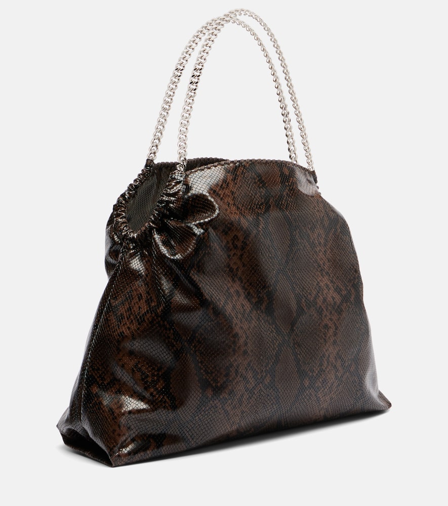Stella Mccartney Snake-effect Faux Leather Tote Bag In Brown