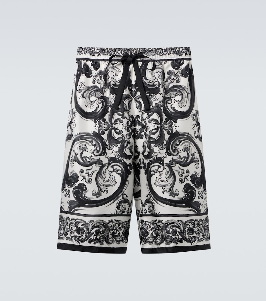 Dolce & Gabbana Majolica silk twill shorts