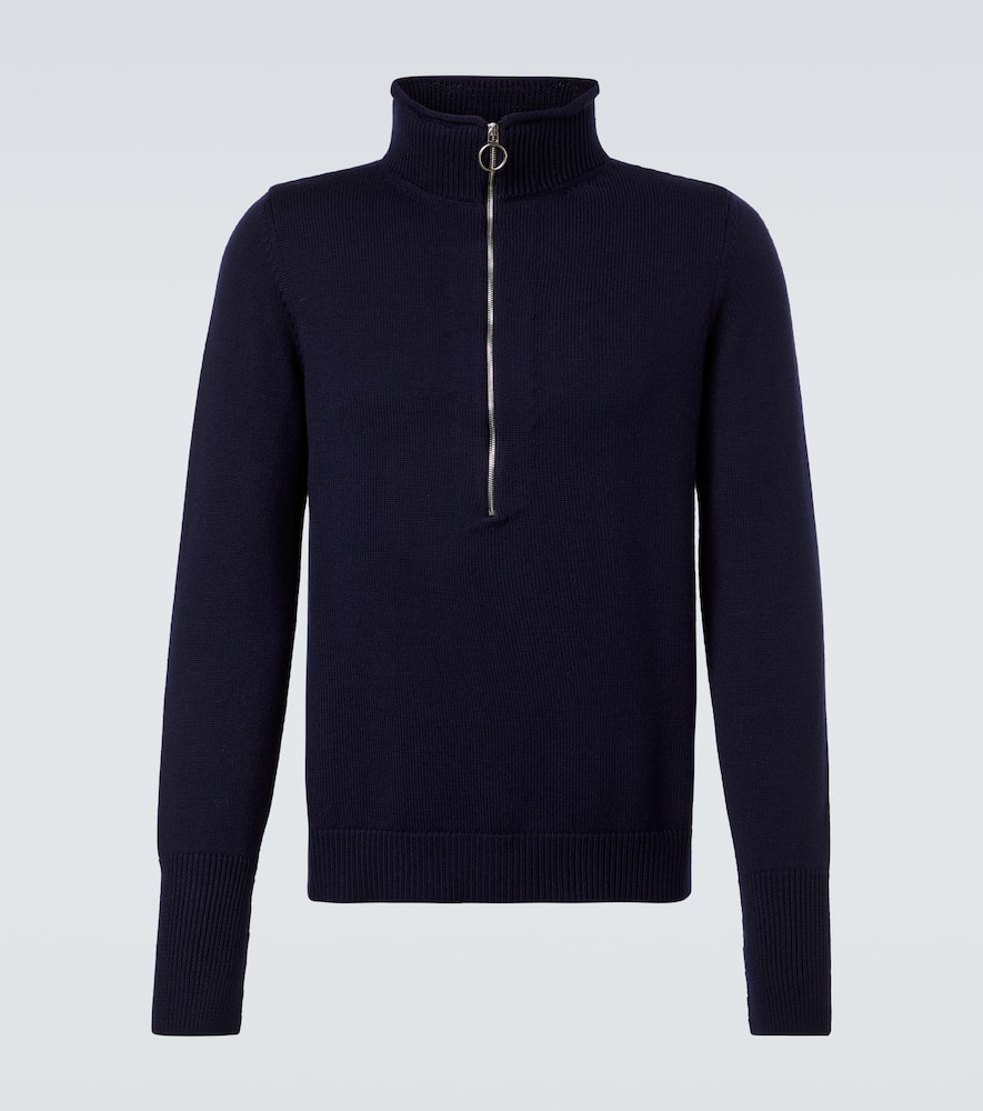 Plan C Wool Turtleneck Sweater In Blue