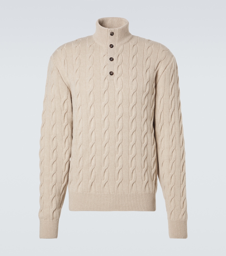 Ralph Lauren Purple Label Cable-knit cashmere turtleneck sweater