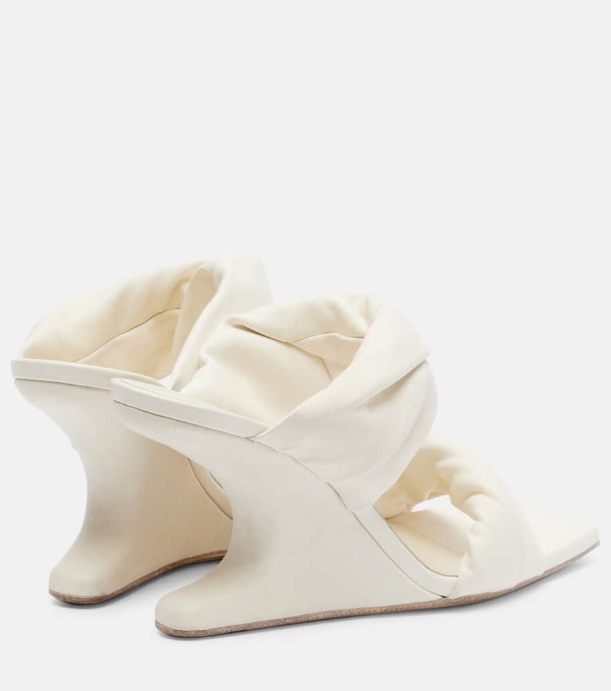 Rick Owens Twisted Cantilever 80 Leather Mules In White